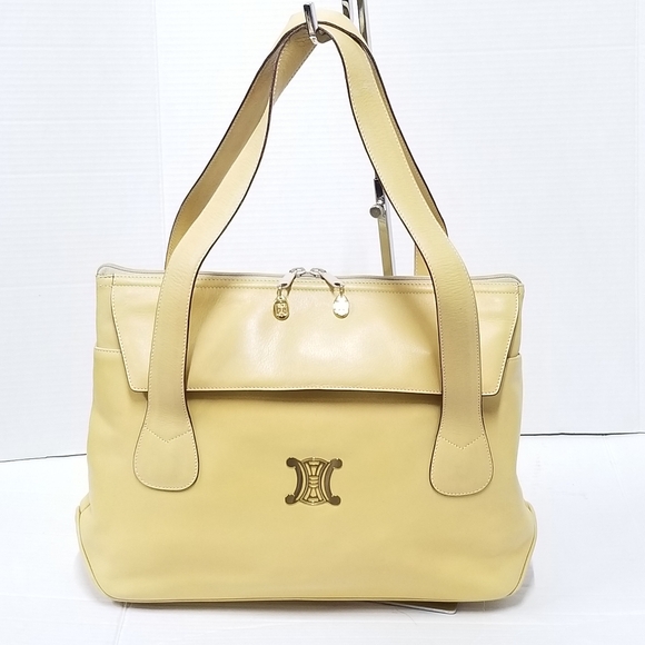 Gorgeous Rare Vintage CÉLINE Triomphe Large Leather Tote handbag - Picture 9 of 16